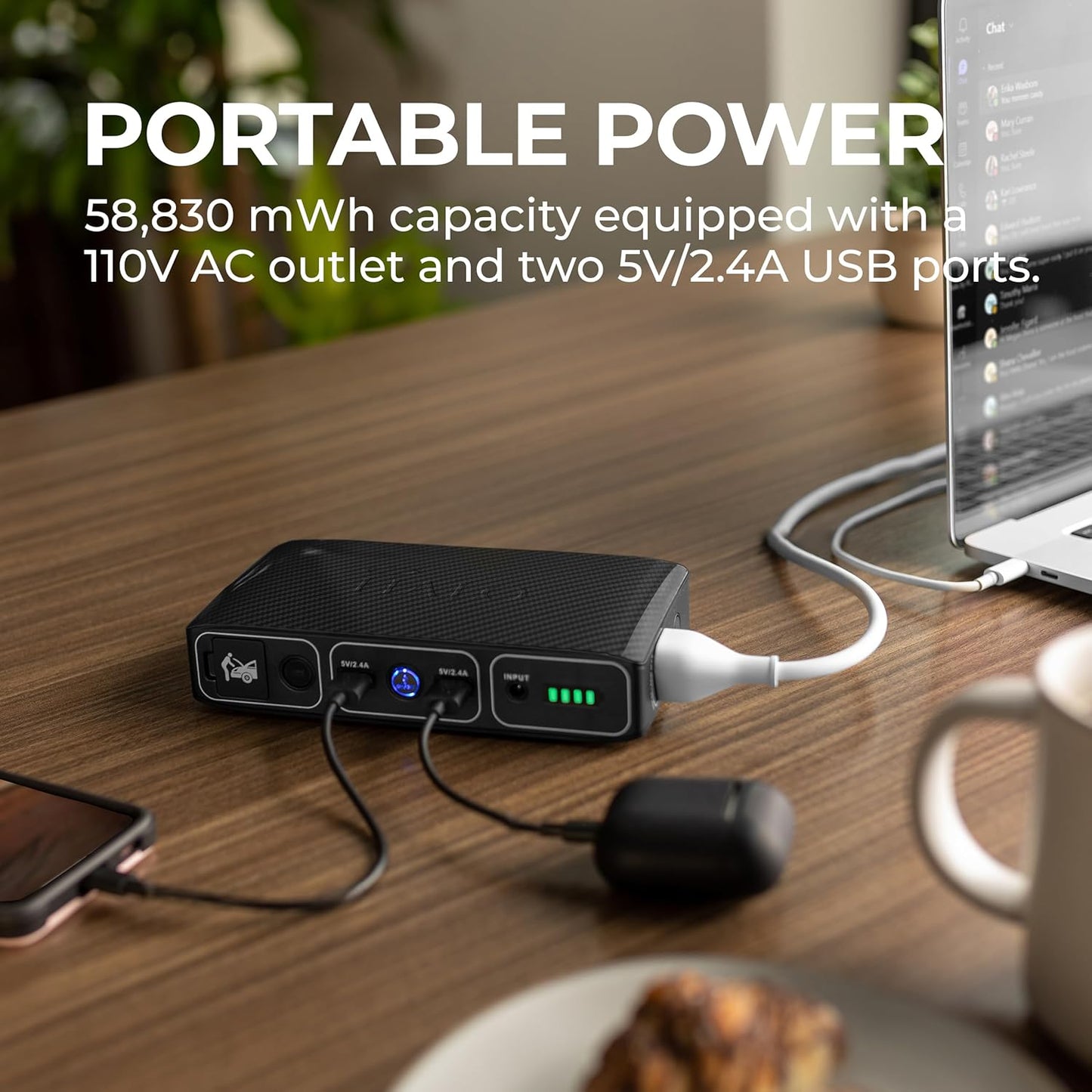 Bolt 58830 ACDC Portable Car Battery Jump Starter and Power Bank | 58.8Wh Capacity with AC Outlet, Emergency Floodlight, and Charger for Vehicles and Devices | TSA Approved - Gray